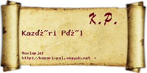 Kazári Pál névjegykártya